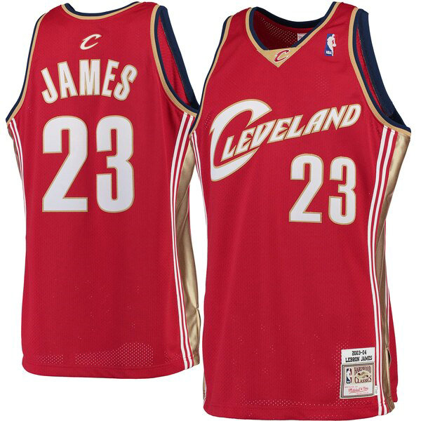 Camiseta baloncesto LeBron James 23 2001-2002 Classics Rojo Cleveland Cavaliers Hombre
