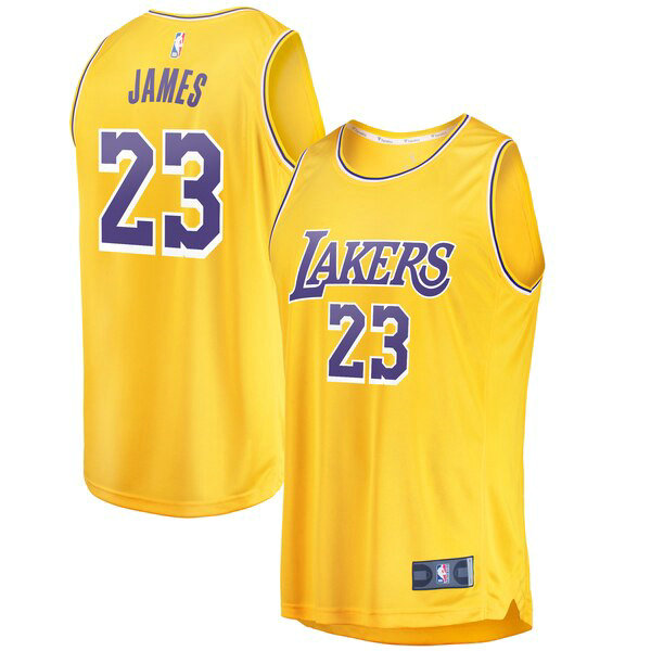 Camiseta baloncesto LeBron James 23 Icon Edition Amarillo Los Angeles Lakers Hombre