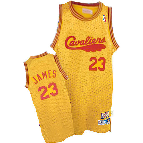 Camiseta baloncesto LeBron James 23 Retro 2009 Amarillo Cleveland Cavaliers Hombre