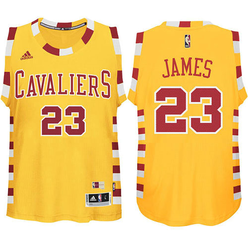 Camiseta baloncesto LeBron James 23 Retro Amarillo Cleveland Cavaliers Hombre