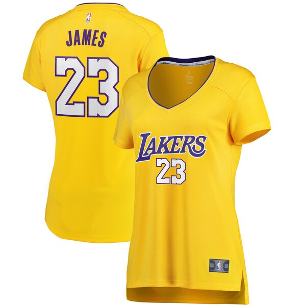 Camiseta baloncesto LeBron James 23 icon edition Amarillo Los Angeles Lakers Mujer