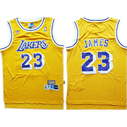 Camiseta baloncesto Lebron James 23 Amarillo Los Angeles Lakers Hombre