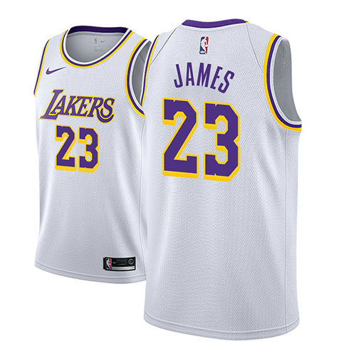 Camiseta baloncesto Lebron James 23 Association 2018-19 Blanco Los Angeles Lakers Hombre