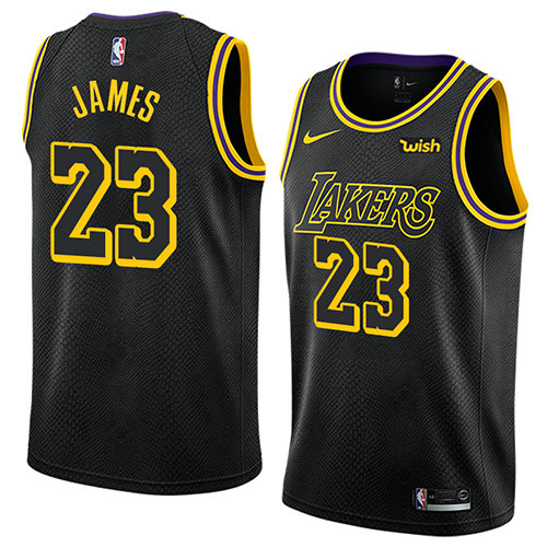 Camiseta baloncesto Lebron James 23 Ciudad 2017-18 Negro Los Angeles Lakers Hombre