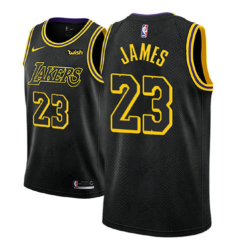 Camiseta baloncesto Lebron James 23 Ciudad 2017-18 Negro Los Angeles Lakers Nino