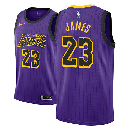 Camiseta baloncesto Lebron James 23 Ciudad 2018 P鐓pura Los Angeles Lakers Hombre
