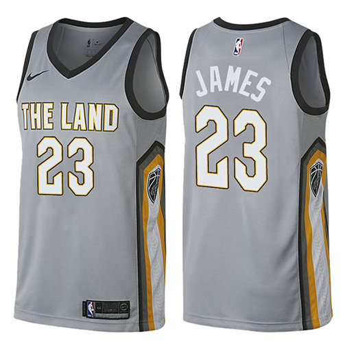 Camiseta baloncesto Lebron James 23 Ciudad Gris Cleveland Cavaliers Hombre