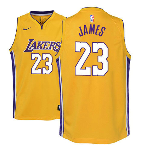 Camiseta baloncesto Lebron James 23 Icon 2017-18 Amarillo Los Angeles Lakers Nino