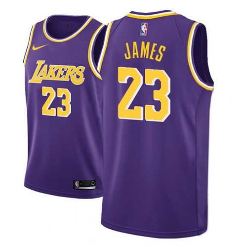 Camiseta baloncesto Lebron James 23 Nike Statement 2018-19 P鐓pura Los Angeles Lakers Hombre
