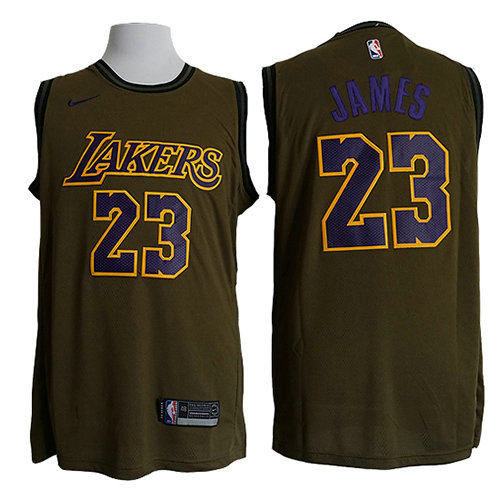 Camiseta baloncesto Lebron James 23 Nike Verde Los Angeles Lakers Hombre