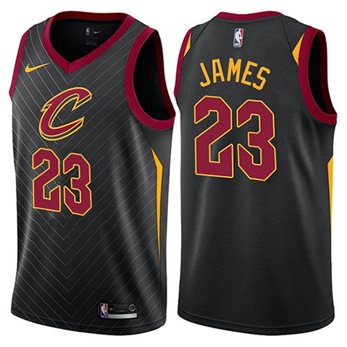 Camiseta baloncesto Lebron James 23 Statement 2017-18 Negro Cleveland Cavaliers Hombre