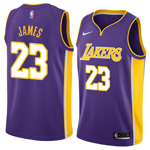 Camiseta baloncesto Lebron James 23 Statement 2017-18 P鐓pura Los Angeles Lakers Hombre