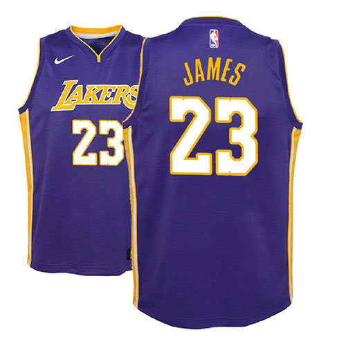 Camiseta baloncesto Lebron James 23 Statement 2017-18 P鐓pura Los Angeles Lakers Nino