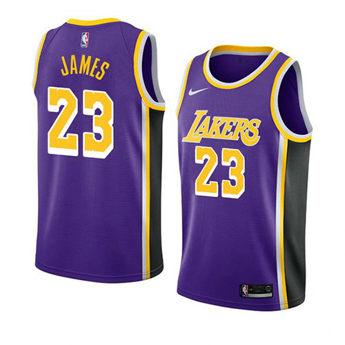 Camiseta baloncesto Lebron James 23 Statement 2018-19 P鐓pura Los Angeles Lakers Hombre