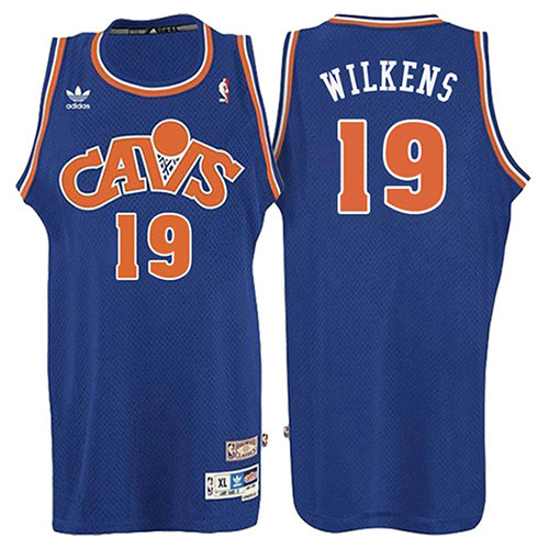 Camiseta baloncesto Lenny Wilkens 19 Retro 2008 Azul Cleveland Cavaliers Hombre