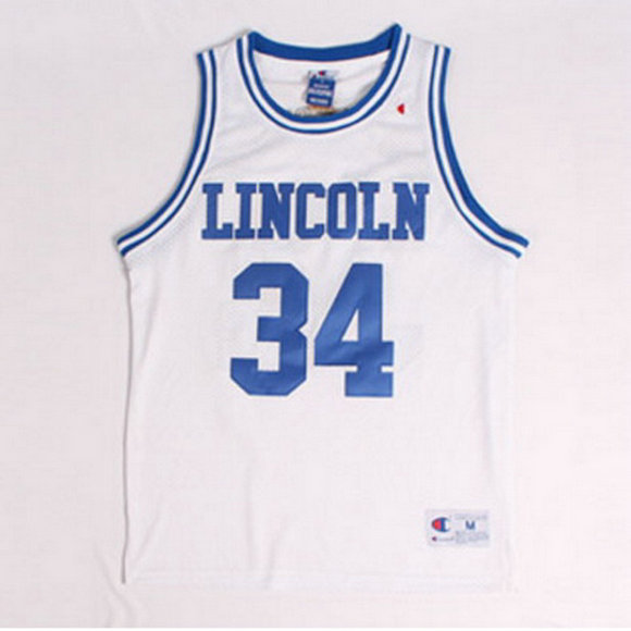 Camiseta baloncesto Lincoln Ray Allen 34 Jesus Shuttlesworth Blanca