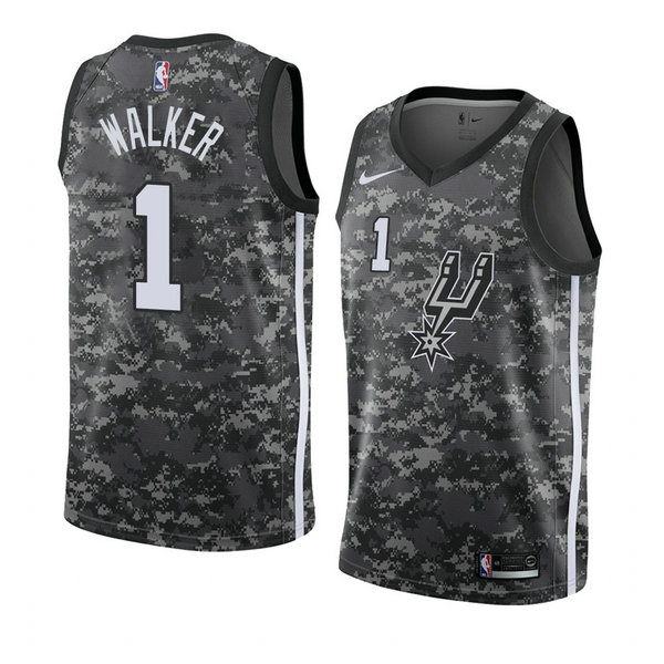 Camiseta baloncesto Lonnie Walker 1 Ciudad 2018 Gris San Antonio Spurs Hombre