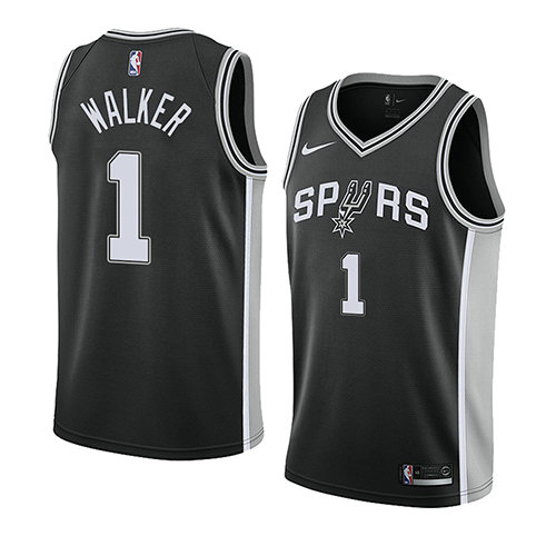 Camiseta baloncesto Lonnie Walker 1 Icon 2018 Negro San Antonio Spurs Hombre