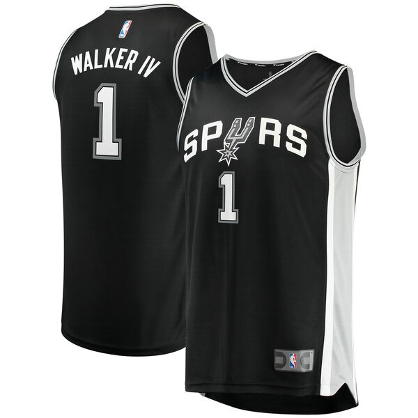 Camiseta baloncesto Lonnie Walker 1 Icon Edition Negro San Antonio Spurs Hombre