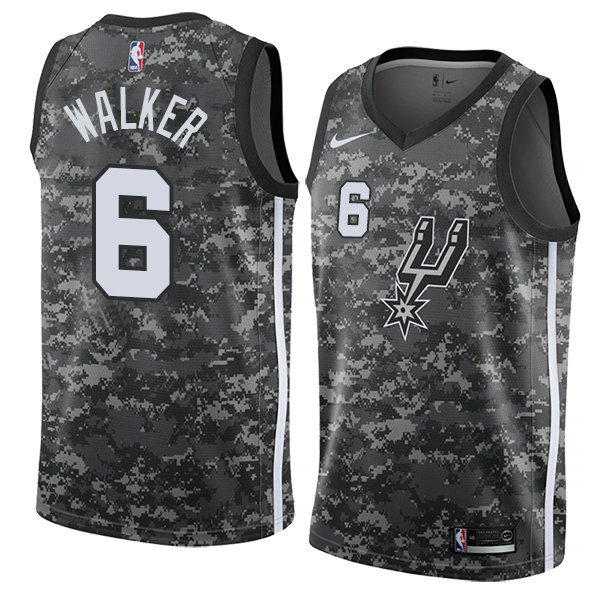 Camiseta baloncesto Lonnie Walker 6 Ciudad 2018 Gris San Antonio Spurs Hombre