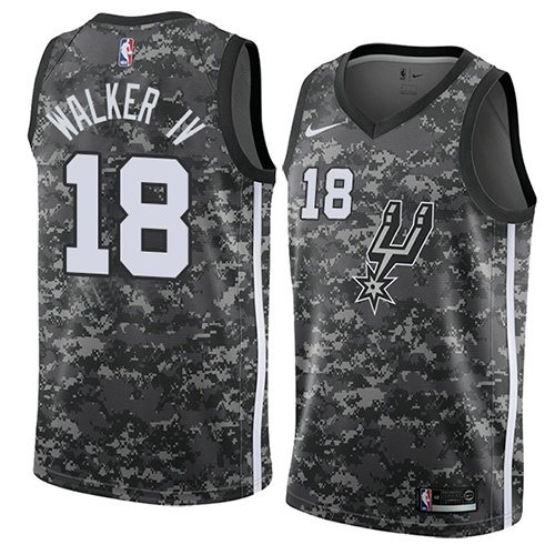 Camiseta baloncesto Lonnie Walker IV 18 Ciudad 2017-18 Negro San Antonio Spurs Hombre