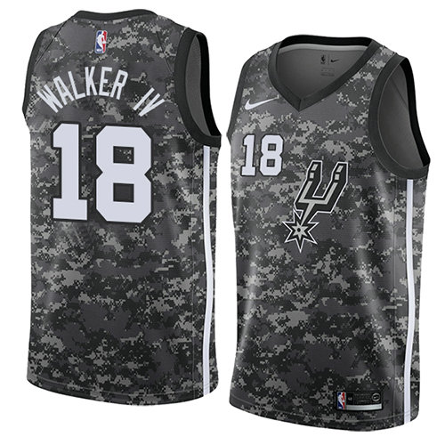 Camiseta baloncesto Lonnie Walker IV 18 Ciudad 2018 Gris San Antonio Spurs Hombre