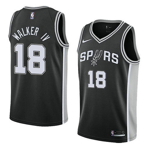 Camiseta baloncesto Lonnie Walker IV 18 Icon 2017-18 Negro San Antonio Spurs Hombre