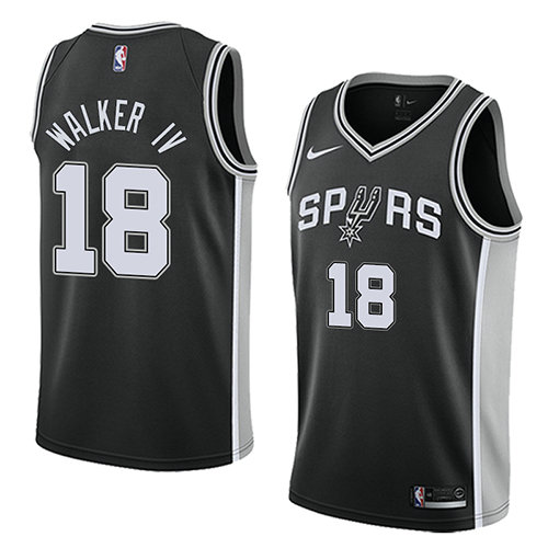 Camiseta baloncesto Lonnie Walker IV 18 Icon 2018 Negro San Antonio Spurs Hombre