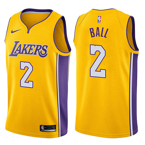 Camiseta baloncesto Lonzo Ball 2 2017-18 Amarillo Los Angeles Lakers Hombre