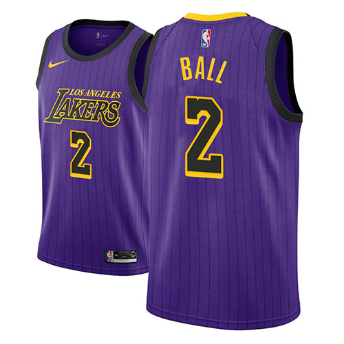 Camiseta baloncesto Lonzo Ball 2 Ciudad 2018 P鐓pura Los Angeles Lakers Hombre