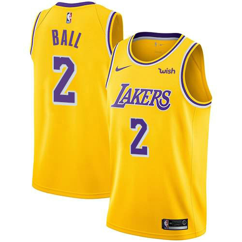 Camiseta baloncesto Lonzo Ball 2 Icon 2018 Amarillo Los Angeles Lakers Hombre
