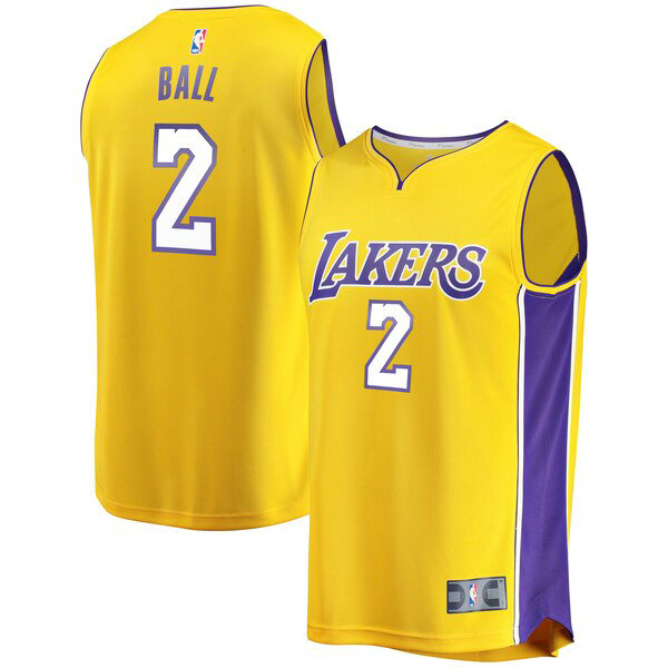 Camiseta baloncesto Lonzo Ball 2 Icon Edition Amarillo Los Angeles Lakers Hombre