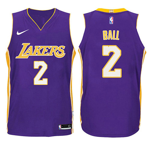 Camiseta baloncesto Lonzo Ball 2 Statement 2017-18 P鐓pura Los Angeles Lakers Nino