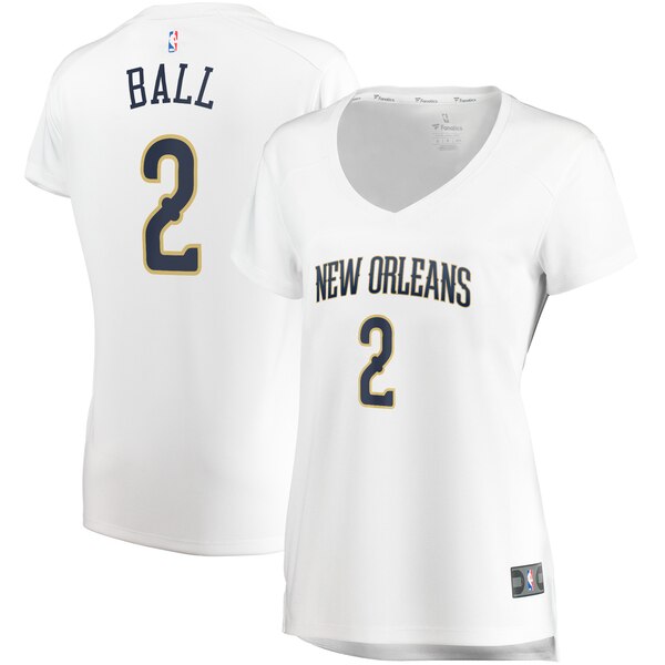 Camiseta baloncesto Lonzo Ball 2 association edition Blanco New Orleans Pelicans Mujer