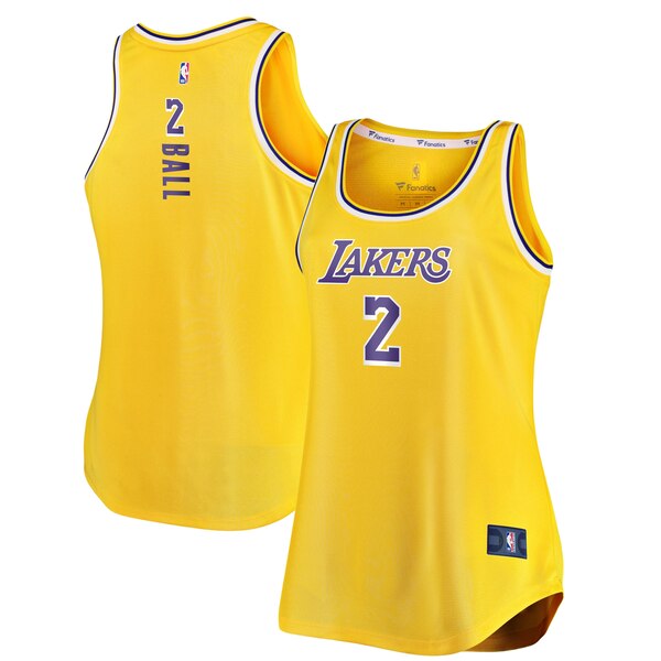 Camiseta baloncesto Lonzo Ball 2 clasico Amarillo Los Angeles Lakers Mujer