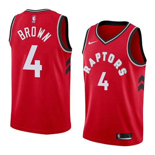 Camiseta baloncesto Lorenzo Brown 4 Icon 2018 Rojo Toronto Raptors Hombre