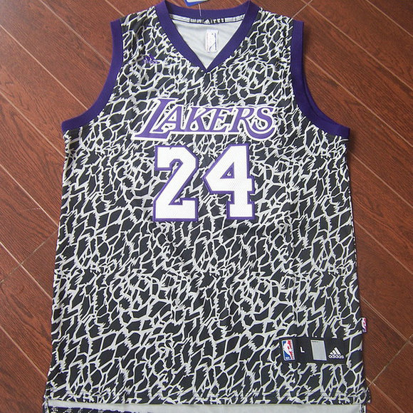Camiseta baloncesto Los Angeles Lakers Leopard Kobe Bryant 24 Gris