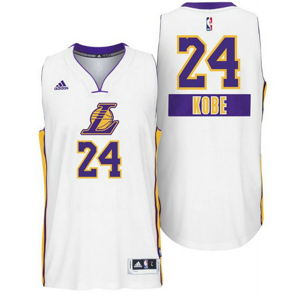 Camiseta baloncesto Los Angeles Lakers Navidad 2014 Kobe Bryant 24 Blanca