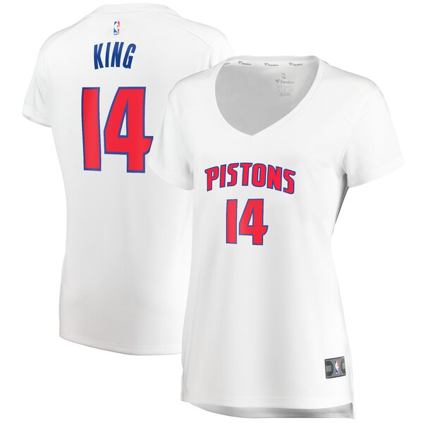 Camiseta baloncesto Louis King 14 association edition Blanco Detroit Pistons Mujer
