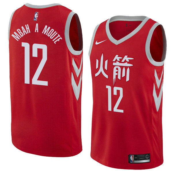 Camiseta baloncesto Luc Mbah A Moute 12 Ciudad 2018 Rojo Houston Rockets Hombre