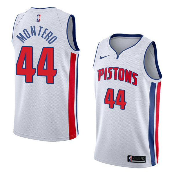 Camiseta baloncesto Luis Montero 44 Association 2018 Blanco Detroit Pistons Hombre