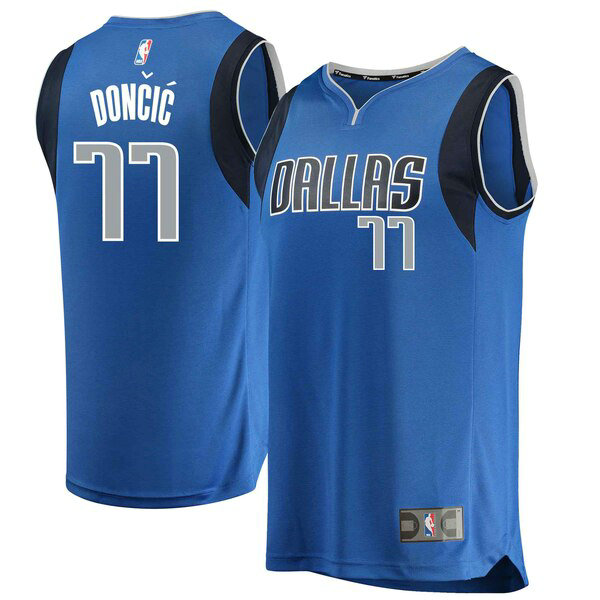 Camiseta baloncesto Luka Doncic 77 Icon Edition Azul Dallas Mavericks Hombre