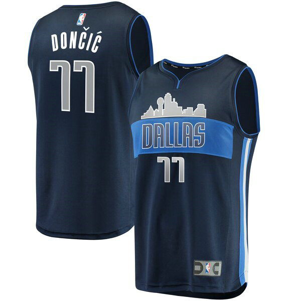 Camiseta baloncesto Luka Doncic 77 Statement Edition Azul Dallas Mavericks Hombre