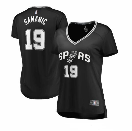 Camiseta baloncesto Luka Samanic 19 icon edition Negro San Antonio Spurs Mujer