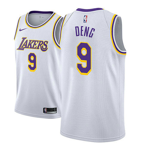 Camiseta baloncesto Luol Deng 9 Association 2018-19 Blanco Los Angeles Lakers Hombre