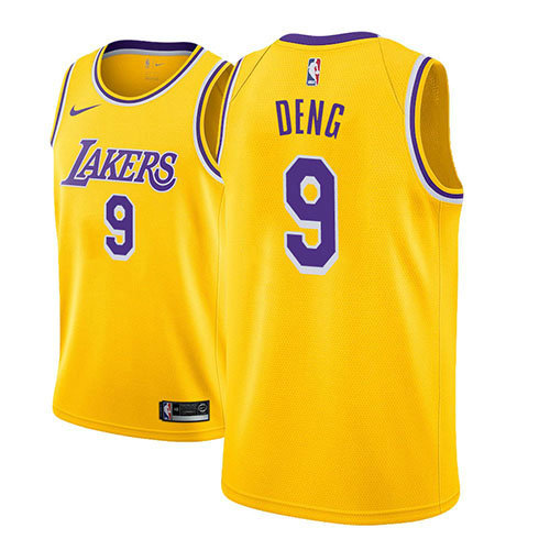 Camiseta baloncesto Luol Deng 9 Icon 2018 Oro Los Angeles Lakers Hombre