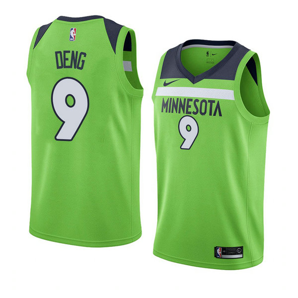 Camiseta baloncesto Luol Deng 9 Statement 2018 Verde Minnesota Timberwolves Hombre