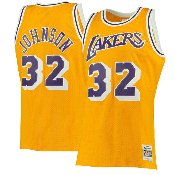 Camiseta baloncesto Magic Johnson 32 1984-1985 Classics Swingman Amarillo Los Angeles Lakers Hombre