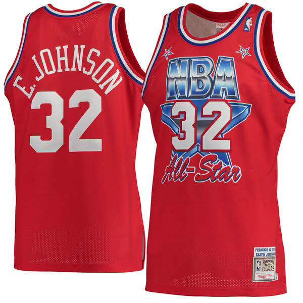 Camiseta baloncesto Magic Johnson 32 1991-1992 Rojo Los Angeles Lakers Hombre