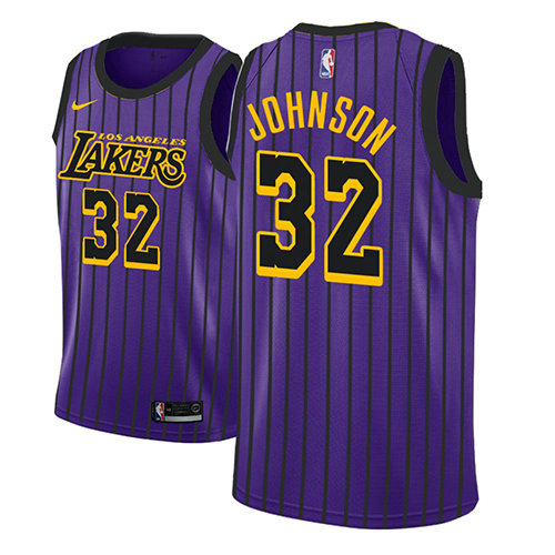 Camiseta baloncesto Magic Johnson 32 Ciudad 2018 P鐓pura Los Angeles Lakers Hombre